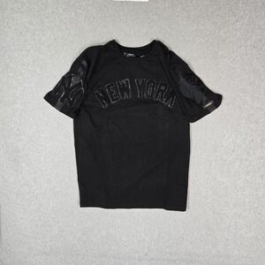 New York Yankees Men Shirt S Black Luxury Athletic Collection Team Logo MLB